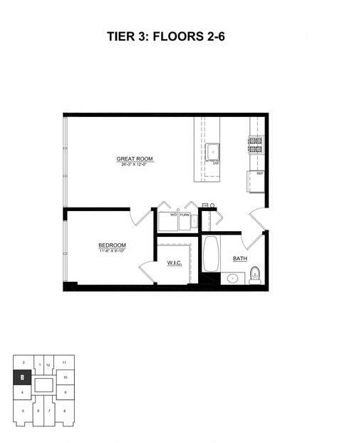 a floor plan of a bedroom apartment